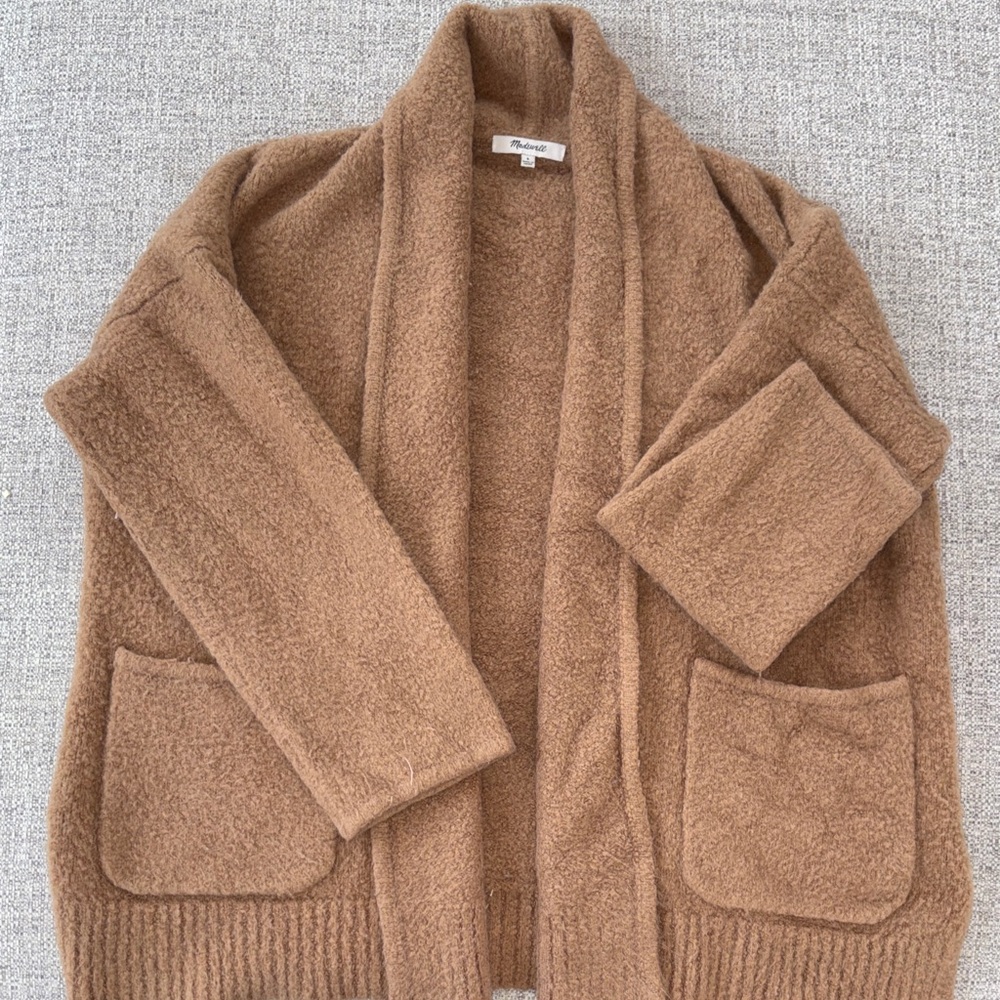 Madewell Warm Brown Open Front Cardigan
